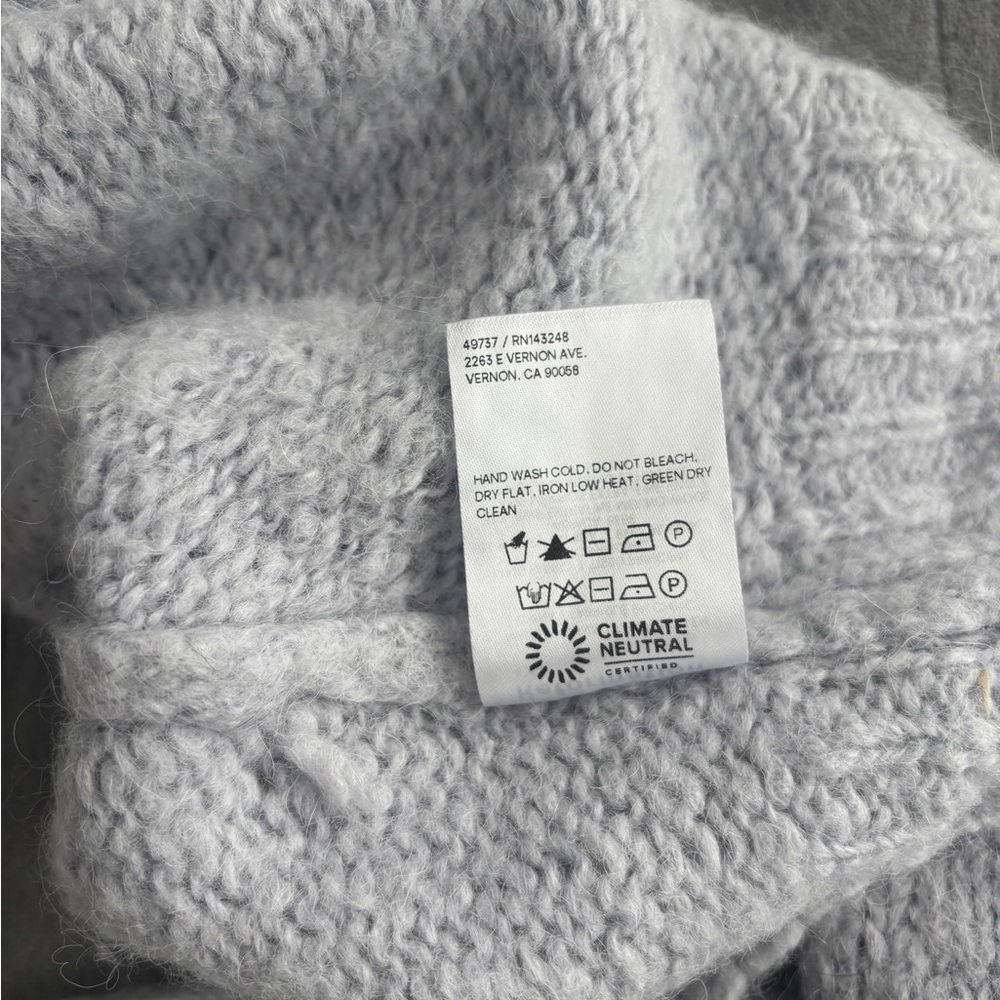 Reformation Wenda Sweater Lavender Mist Blue Cropped V neck Pullover - Picture 13 of 14